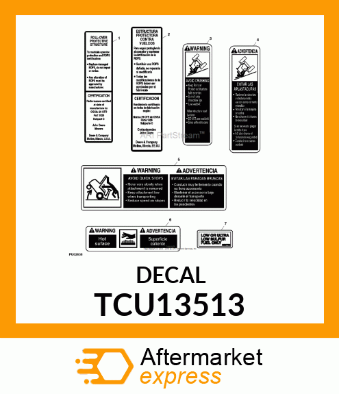 LABEL, WARNING (ENG/SP) TCU13513