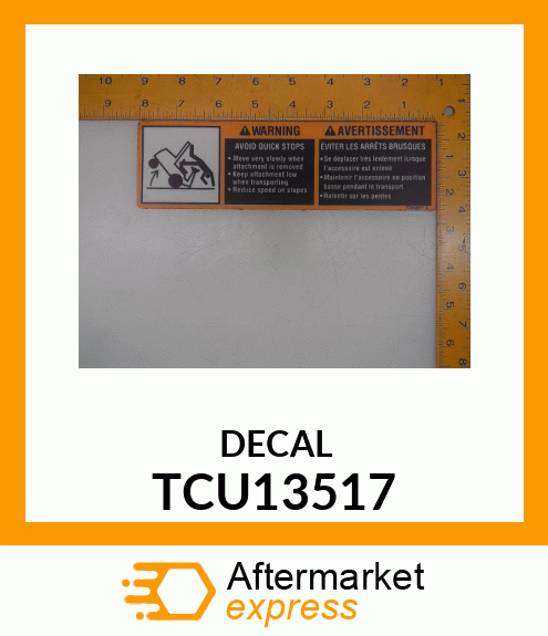 LABEL, WARNING (ENG/FR) TCU13517