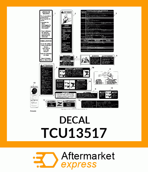 LABEL, WARNING (ENG/FR) TCU13517