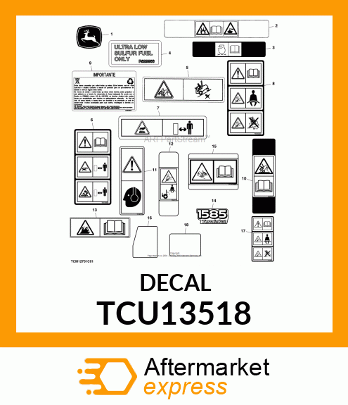 LABEL, WARNING (EXPORT) TCU13518