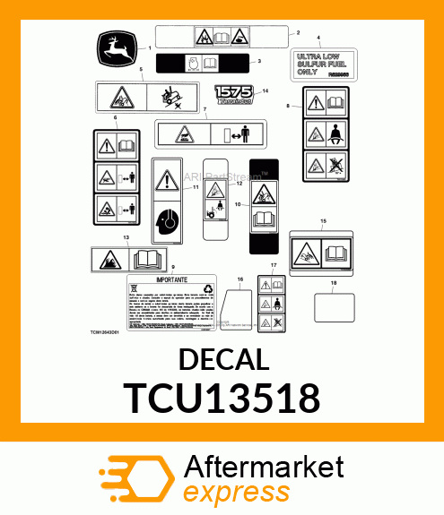 LABEL, WARNING (EXPORT) TCU13518