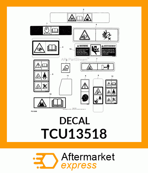 LABEL, WARNING (EXPORT) TCU13518