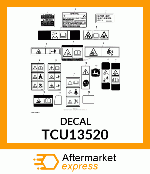 LABEL, CAUTION (EXPORT) TCU13520