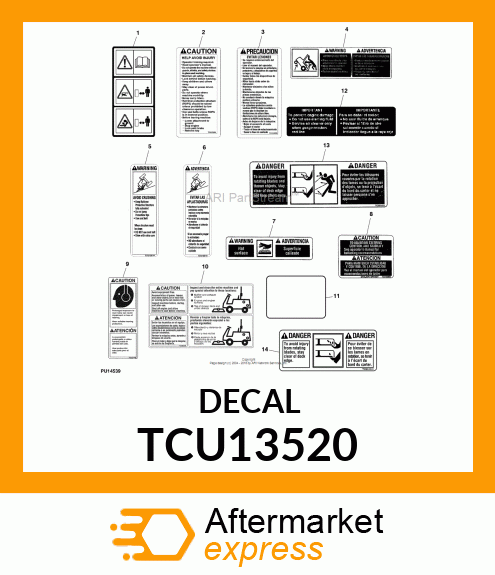 LABEL, CAUTION (EXPORT) TCU13520