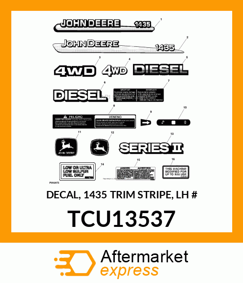 DECAL, 1435 TRIM STRIPE, LH # TCU13537