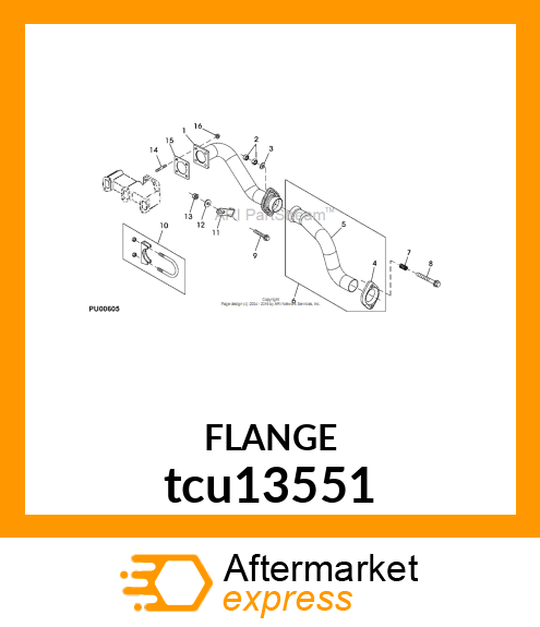 FLANGE, EXHAUST tcu13551