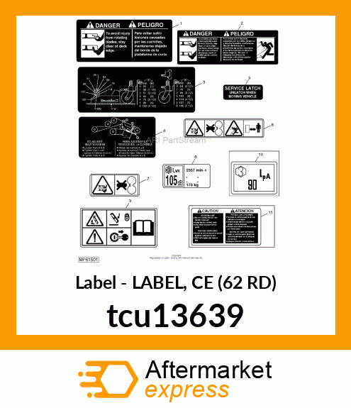 LABEL, CE SOUND (62" RD) tcu13639