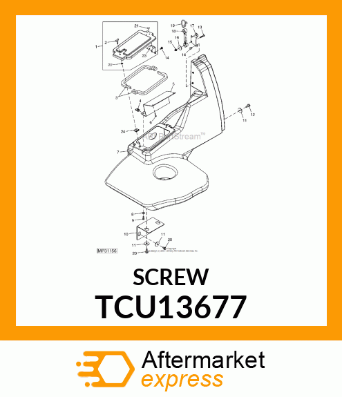 SCREW, #8X3/4 UNSL HEX WSH HD PLAST TCU13677