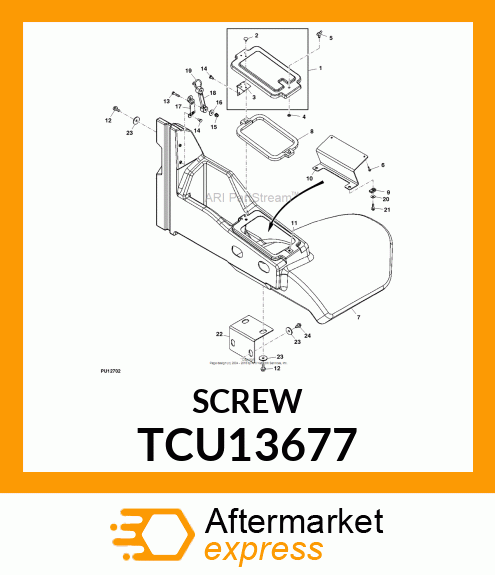 SCREW, #8X3/4 UNSL HEX WSH HD PLAST TCU13677