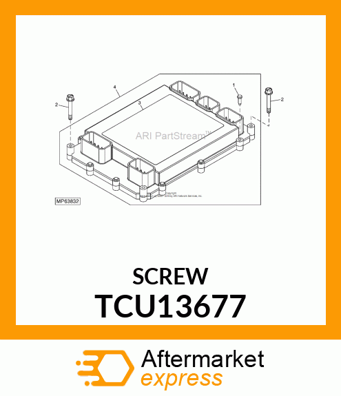 SCREW, #8X3/4 UNSL HEX WSH HD PLAST TCU13677