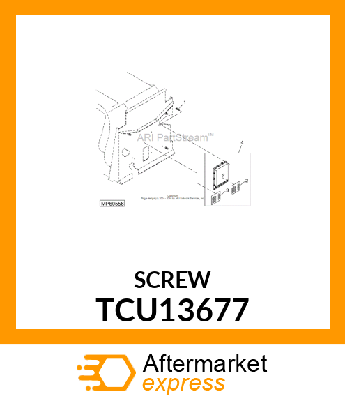 SCREW, #8X3/4 UNSL HEX WSH HD PLAST TCU13677