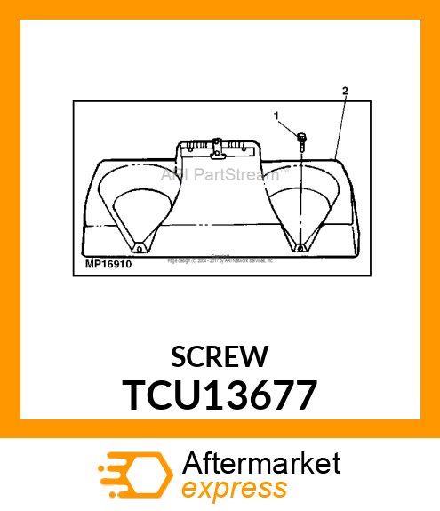 SCREW, #8X3/4 UNSL HEX WSH HD PLAST TCU13677