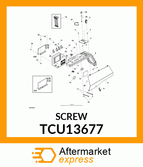 SCREW, #8X3/4 UNSL HEX WSH HD PLAST TCU13677