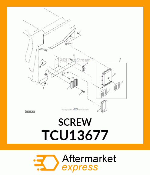 SCREW, #8X3/4 UNSL HEX WSH HD PLAST TCU13677