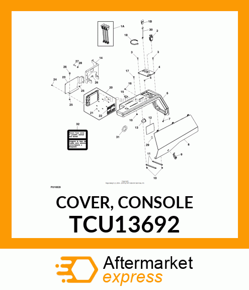 COVER, CONSOLE TCU13692