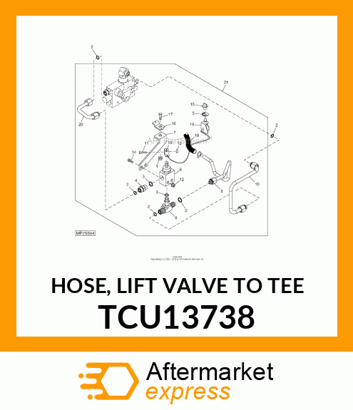 HOSE, LIFT VALVE TO TEE TCU13738