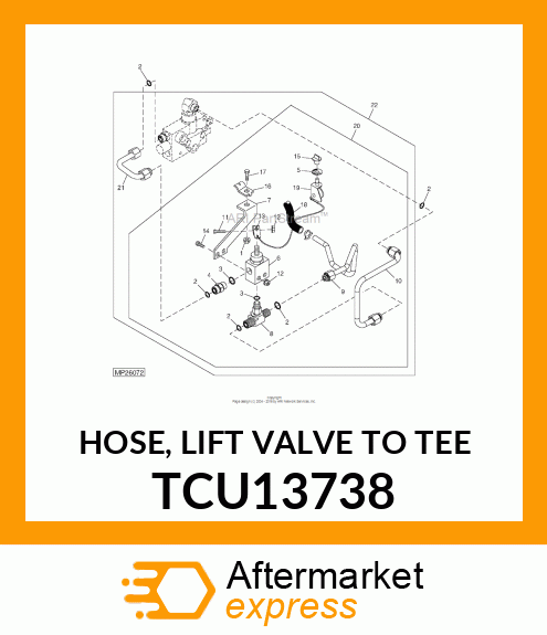 HOSE, LIFT VALVE TO TEE TCU13738