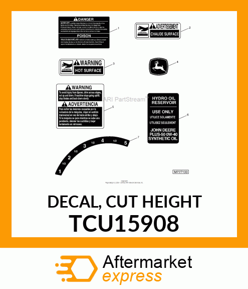 DECAL, CUT HEIGHT TCU15908