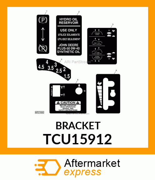 DECAL, CUT HEIGHT, RH TCU15912