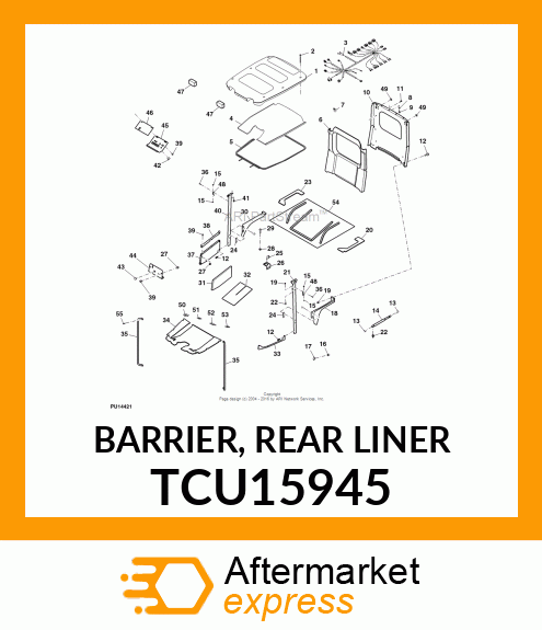 BARRIER, REAR LINER TCU15945