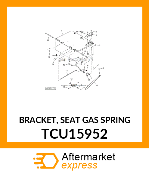 BRACKET, SEAT GAS SPRING TCU15952