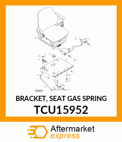 BRACKET, SEAT GAS SPRING TCU15952