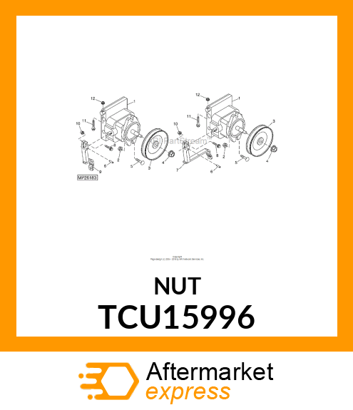 NUT, FLANGED, 3/8 TCU15996