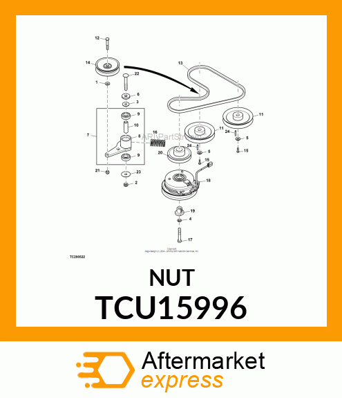 NUT, FLANGED, 3/8 TCU15996