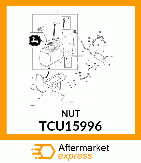 NUT, FLANGED, 3/8 TCU15996