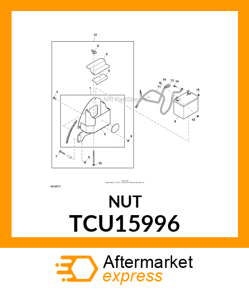 NUT, FLANGED, 3/8 TCU15996