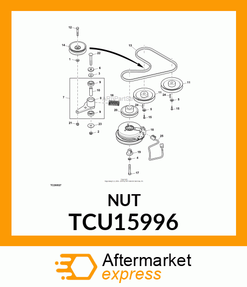 NUT, FLANGED, 3/8 TCU15996