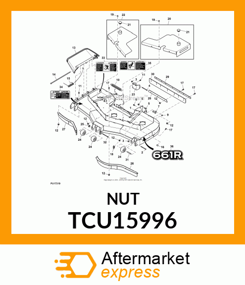 NUT, FLANGED, 3/8 TCU15996