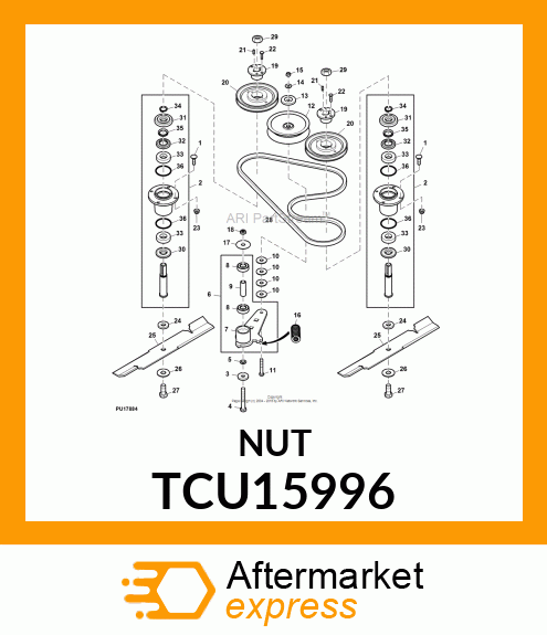 NUT, FLANGED, 3/8 TCU15996