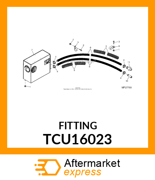 FITTING, HOSE, 3/8 TCU16023