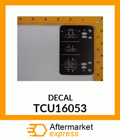 LABEL, DIRECTION CONTROL ENG./FREN TCU16053