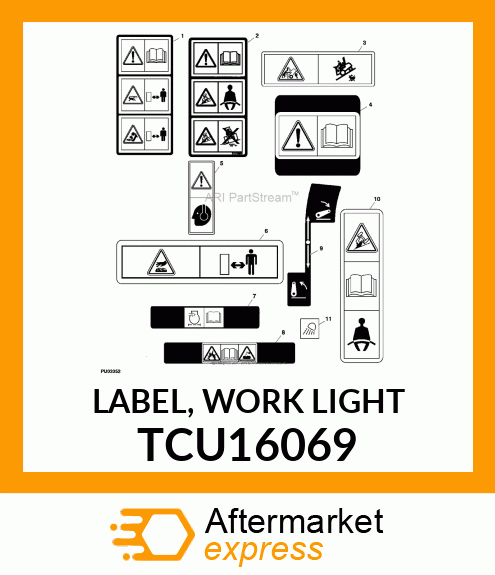 LABEL, WORK LIGHT TCU16069