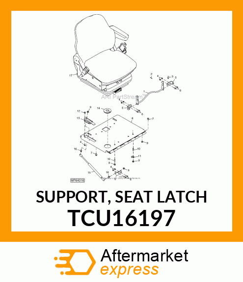 SUPPORT, SEAT LATCH TCU16197