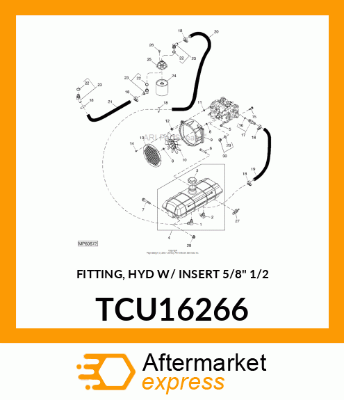 FITTING, HYD W/ INSERT 5/8" 1/2 TCU16266