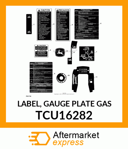 LABEL, GAUGE PLATE GAS TCU16282