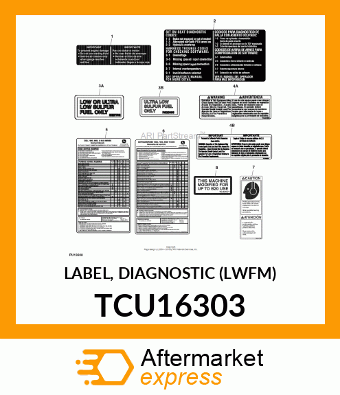 LABEL, DIAGNOSTIC (LWFM) TCU16303