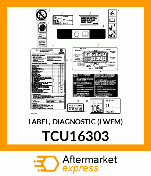 LABEL, DIAGNOSTIC (LWFM) TCU16303