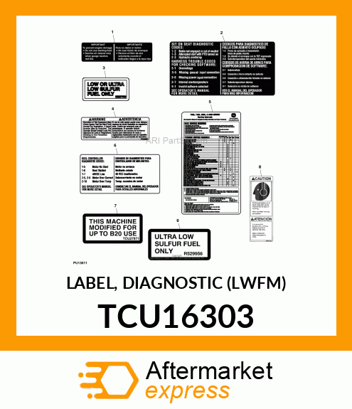 LABEL, DIAGNOSTIC (LWFM) TCU16303