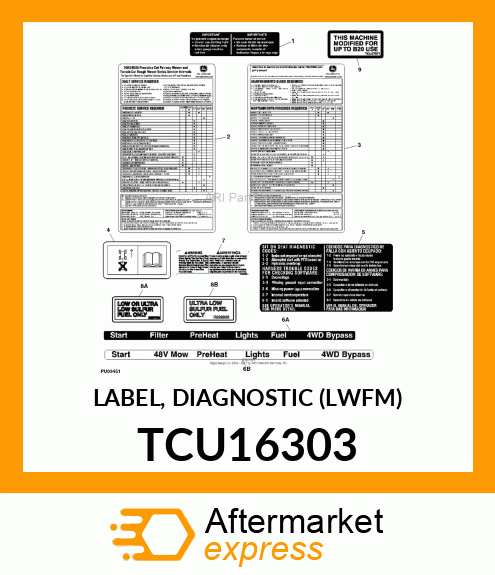 LABEL, DIAGNOSTIC (LWFM) TCU16303