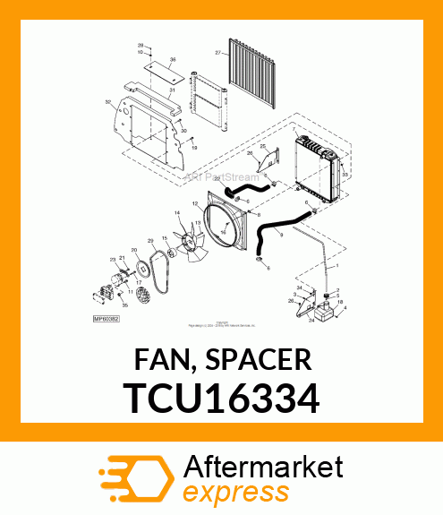 FAN, SPACER TCU16334