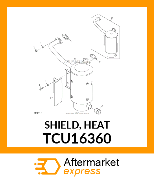 SHIELD, HEAT TCU16360