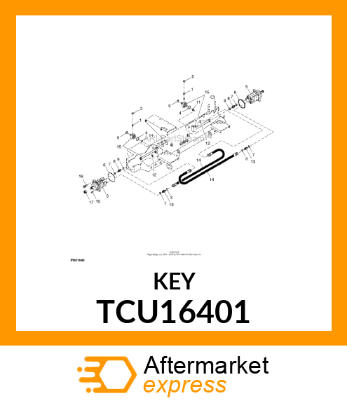 KEY, SHAFT 7/16" X 1.25" LONG TCU16401