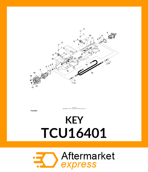 KEY, SHAFT 7/16" X 1.25" LONG TCU16401