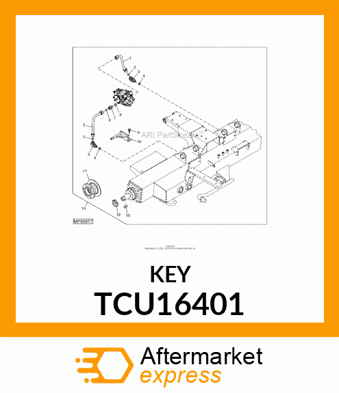 KEY, SHAFT 7/16" X 1.25" LONG TCU16401