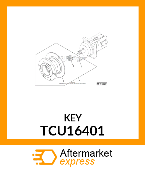 KEY, SHAFT 7/16" X 1.25" LONG TCU16401