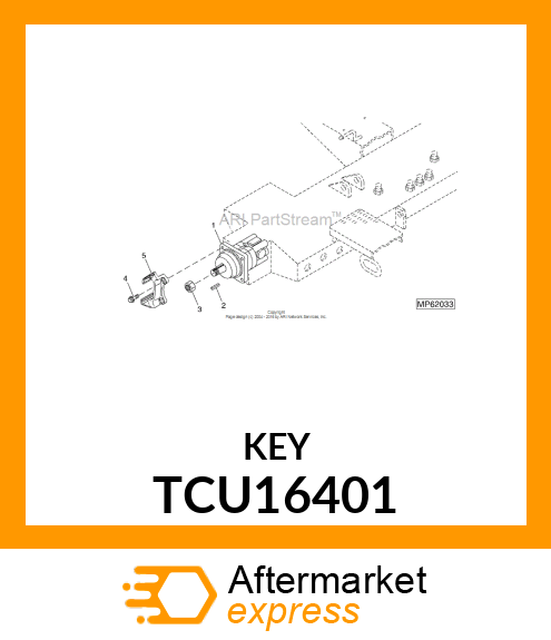 KEY, SHAFT 7/16" X 1.25" LONG TCU16401